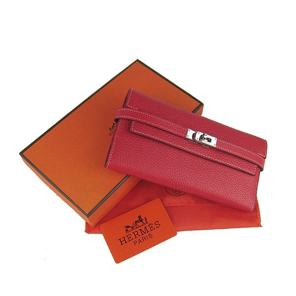 High Quality Hermes Kelly Long Clutch Bag Red H009 Replica